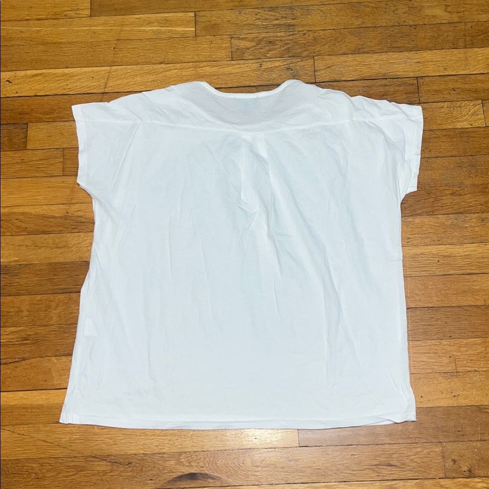 A.P.C. Oversized Boxy Fit Boatneck Cap Sleeve Tee in White, Women’s size Large - Picture 12 of 12